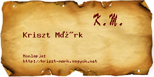 Kriszt Márk névjegykártya