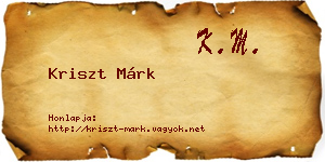 Kriszt Márk névjegykártya